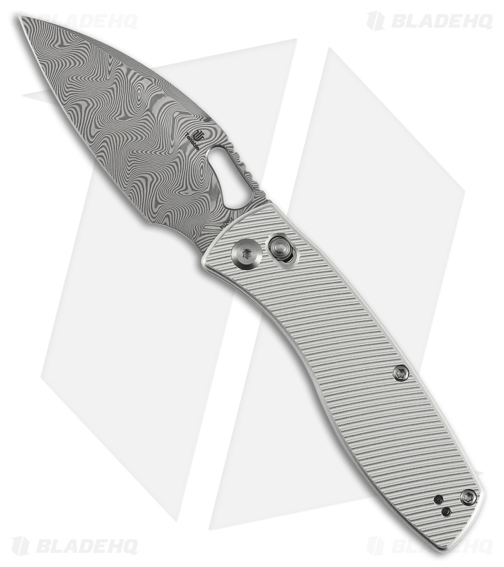 Tenable Knives Heron Crossbar Lock Knife BB Al (3.1" Water Ripple Damascus)