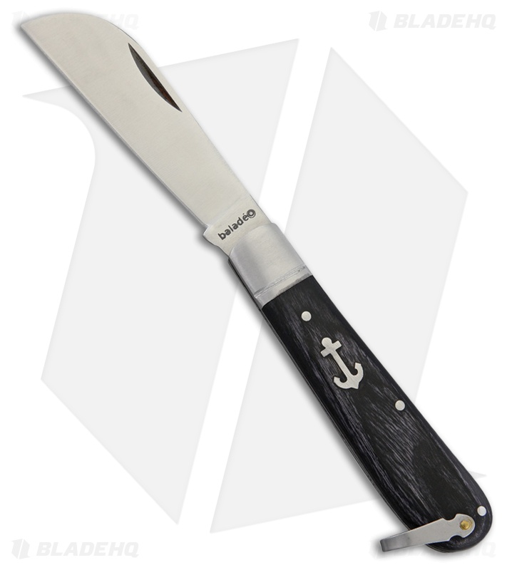 Baladeo Breizh Anchor Folder Slip Joint Knife Black Wood (3" Satin)