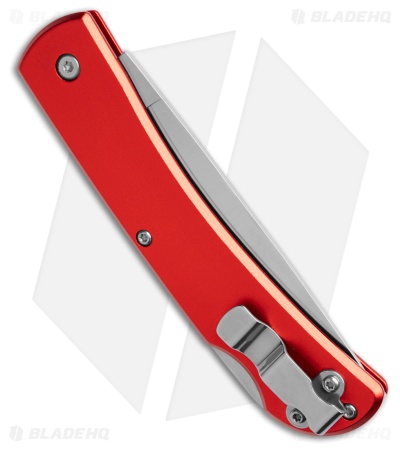 Bear & Son Large Farmhand Lock Back Knife Red Aluminum (3.5" Satin)
