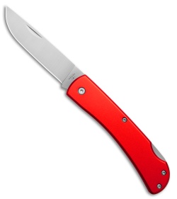 Bear & Son Large Farmhand Lock Back Knife Red Aluminum (3.5" Satin)