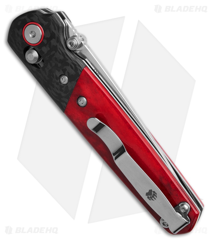 Bear & Son Lawman Crossbar Lock Knife Red Smooth Bone/CF (3.25" Satin)