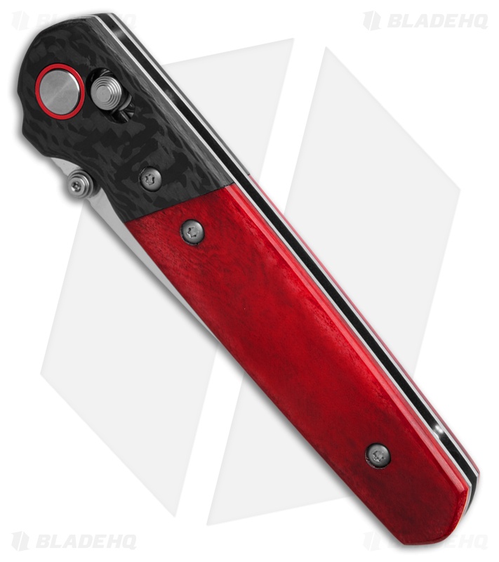 Bear & Son Lawman Crossbar Lock Knife Red Smooth Bone/CF (3.25" Satin)