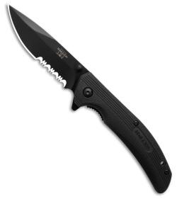 Bear & Son Sideliner Liner Lock Knife Black Zytel (3.4" Black Serr) 778BSR