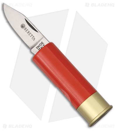 Beretta USA Shotshell Clip Point Slip Joint Knife Red Polymer (2" Satin)
