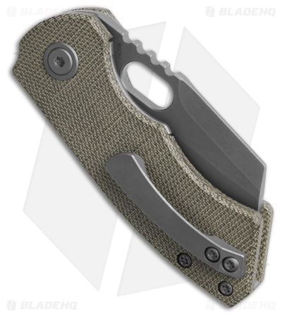 BergBlades Mini Slim 2.0 Liner Lock Knife Green Micarta (2.4" Stonewash)