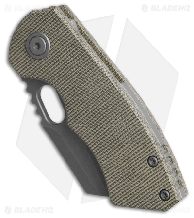 BergBlades Mini Slim 2.0 Liner Lock Knife Green Micarta (2.4" Stonewash)
