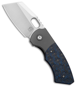 BergBlades Slim Frame Lock Knife Fat Carbon Blue Rose (2.65" Satin)