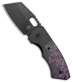 BergBlades Slim Frame Lock Knife Fat Carbon Purple Haze (2.65" Black DLC)