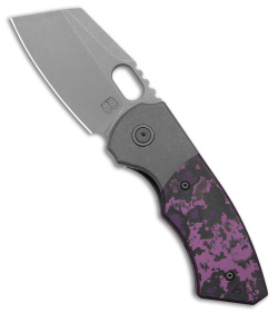 BergBlades  Slim Frame Lock Knife Fat Carbon Purple Haze (2.65" Stonewash)