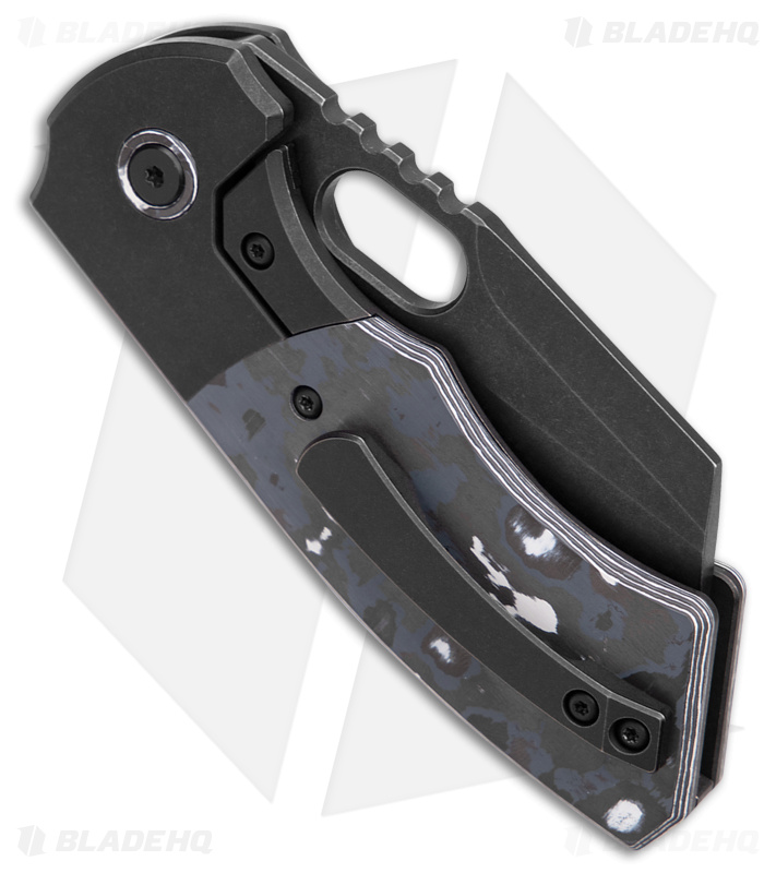 BergBlades Slim Frame Lock Knife Fatcarbon White Storm (2.65" Black DLC)
