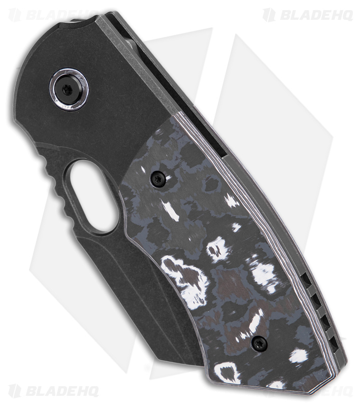 BergBlades Slim Frame Lock Knife Fatcarbon White Storm (2.65" Black DLC)