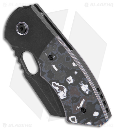 BergBlades Slim Frame Lock Knife Fatcarbon White Storm (2.65" Black DLC)