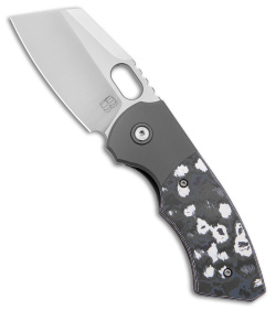 BergBlades Slim Frame Lock Knife Fat Carbon White Storm (2.65" Satin)