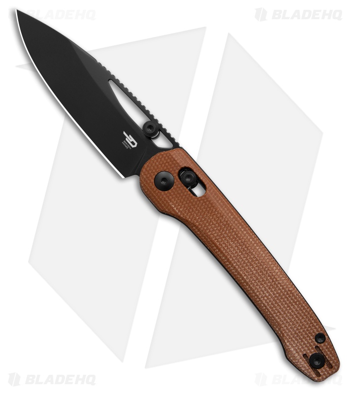 Bestech Knives Cobber Bar Lock Knife Brown Micarta (3.4" Black PVD)