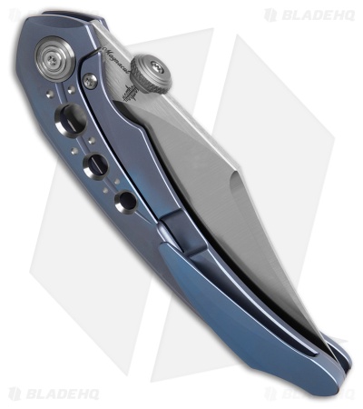 Bestech Knives Kombou Razon MagnaCut Frame Lock Knife Blue Titanium (3.9" Satin)