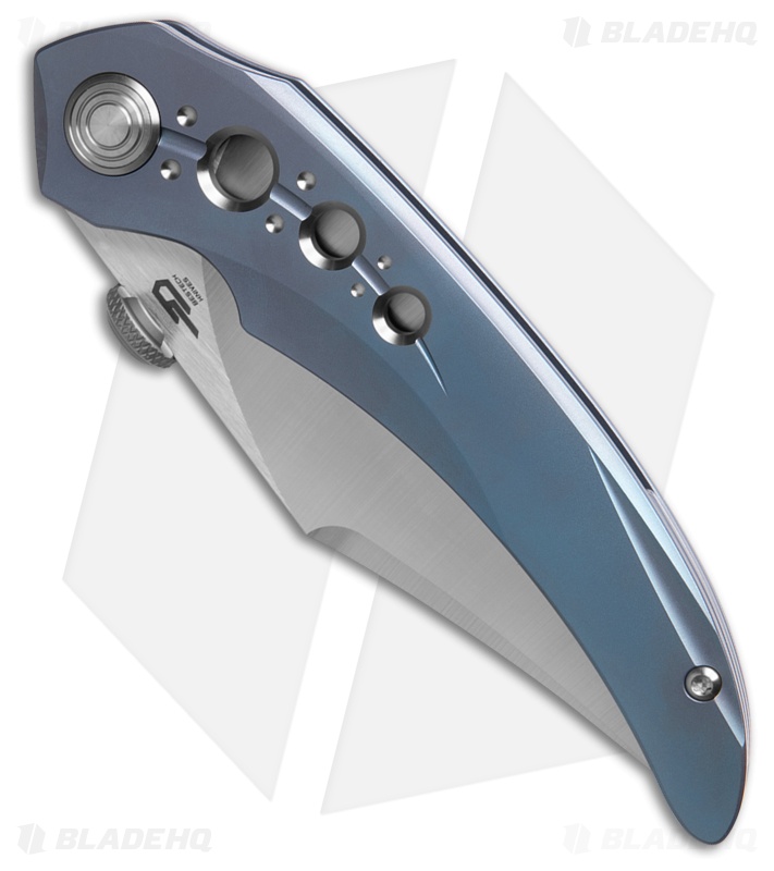 Bestech Knives Kombou Razon MagnaCut Frame Lock Knife Blue Titanium (3.9" Satin)