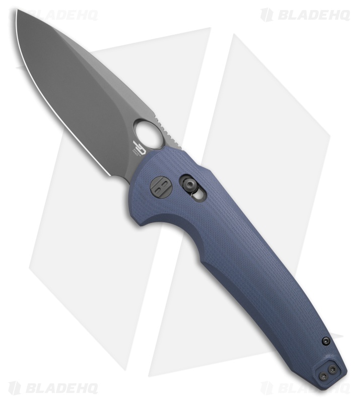 Bestech Knives NOCTAR Bar Lock Knife Blue G-10 (3.7" Gray PVD)