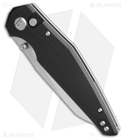 Bestech Knives Snakebird Button Lock Knife Black G-10 (3.5" Satin/SW)