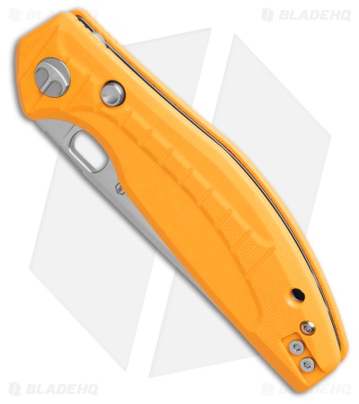 Bestechman Angry Owl Yellow G-10 Drop Point Satin/SW D2