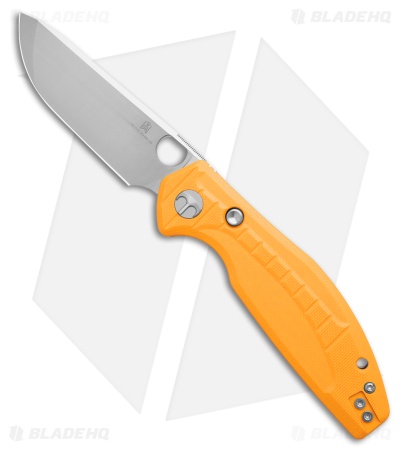 Bestechman Angry Owl Yellow G-10 Drop Point Satin/SW D2