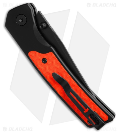 Bestechman Icebreaker Button Lock Knife Black Aluminum/Orange G-10 (3.2" PVD)