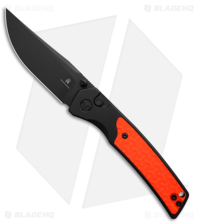 Bestechman Icebreaker Button Lock Knife Black Aluminum/Orange G-10 (3.2" PVD)
