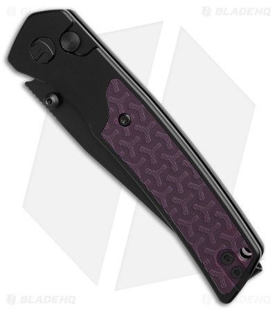 Bestechman Icebreaker Button Lock Knife Black Aluminum/Purple G-10 (3.2" PVD)