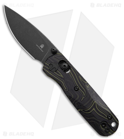Bestechman Sprite Bar Lock Knife Black + Green G-10 (2.4" Black SW M390)