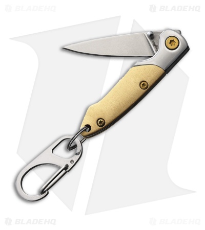 Brighten Blades Not So Heavy Metal Keychain Knife Gold (Digger) (1" Satin)