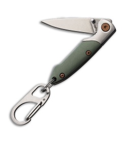Brighten Blades Not So Heavy Metal Keychain Knife Green (Day) (1" Satin)