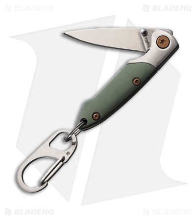 Brighten Blades Not So Heavy Metal Keychain Knife Green (Day) (1" Satin)