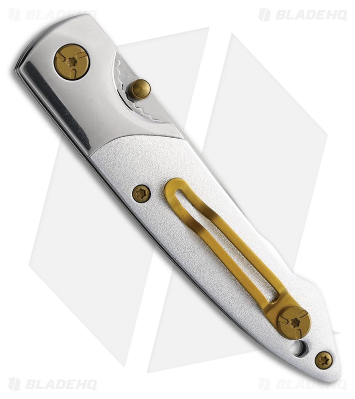 Brighten Blades Not So Heavy Metal Liner Lock Knife White (Album) (2.5" Satin)