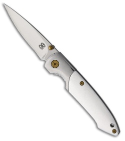 Brighten Blades Not So Heavy Metal Liner Lock Knife White (Album) (2.5" Satin)