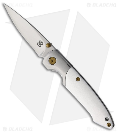 Brighten Blades Not So Heavy Metal Liner Lock Knife White (Album) (2.5" Satin)