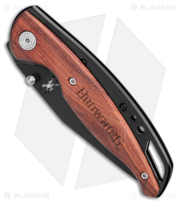 Browning Ebony Frame Lock Knife Cocobolo Clip Point (3.75" Black) 