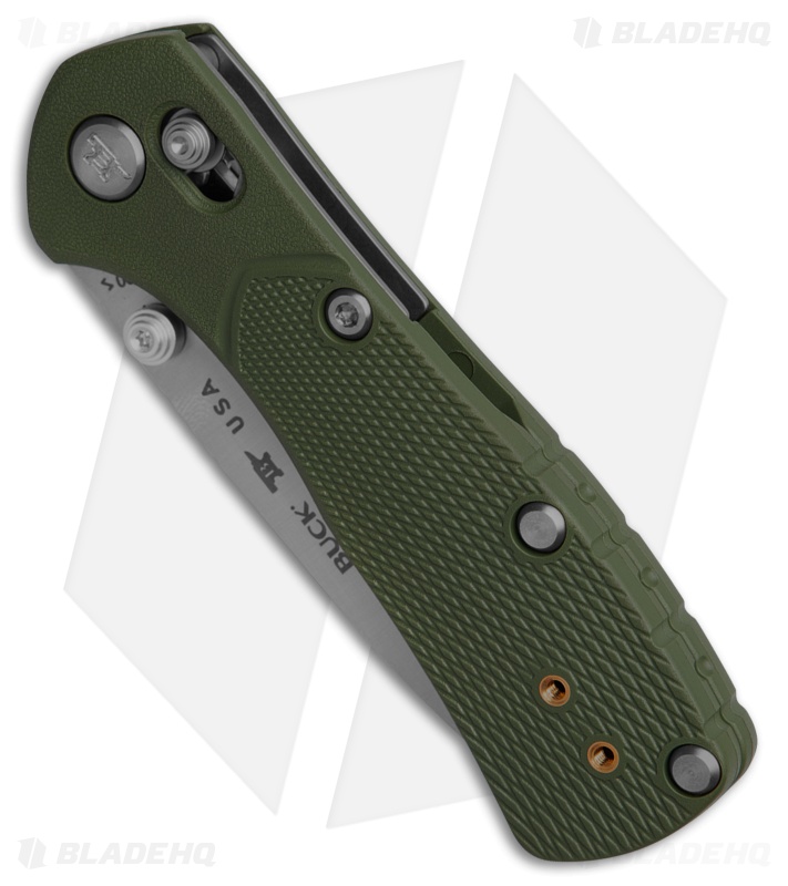 Buck 790 Mini Range Pro Crossbar Lock Knife Green GFN (2.6" Satin) 0790GRS1-B