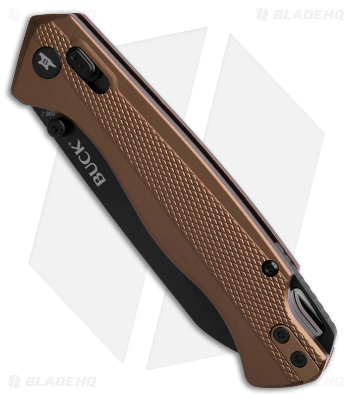 Buck Knives 698 Ferrox Crossbar Lock Knife Burnt Bronze Aluminum (3.4" Black)