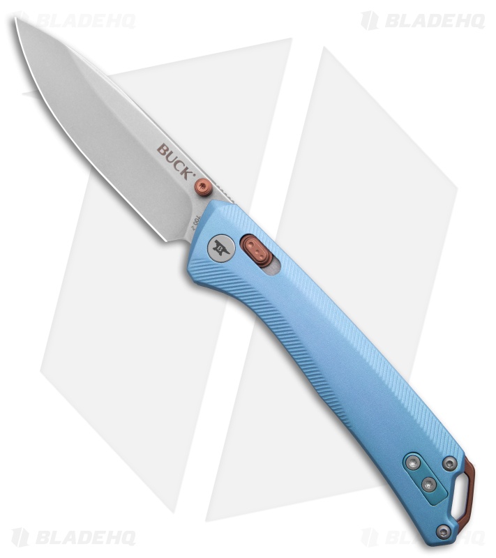 Buck Knives 700 Nomad Crossbar Lock Knife Blue Aluminum (3.25" Stonewash)