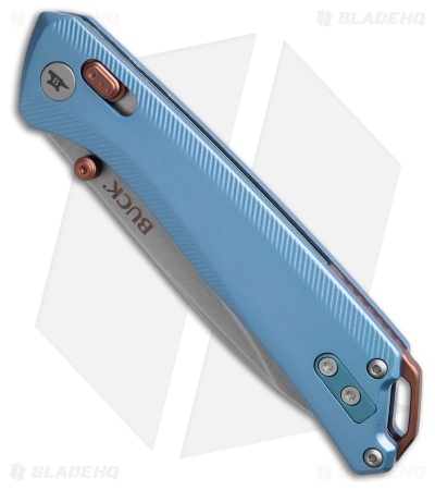 Buck Knives 700 Nomad Crossbar Lock Knife Blue Aluminum (3.25" Stonewash)
