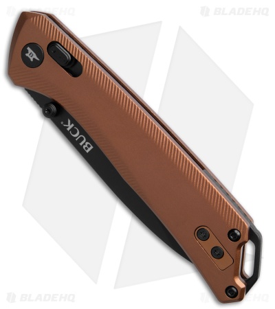 Buck Knives 700 Nomad Crossbar Lock Knife Burnt Bronze Aluminum (3.25" Black)