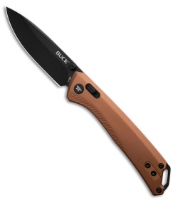 Buck Knives 700 Nomad Crossbar Lock Knife Burnt Bronze Aluminum (3.25" Black)