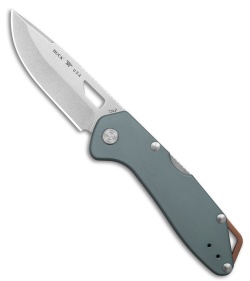 Buck Knives 724 Mustang Lockback Knife Blue Aluminum (3.25" Stonewash)