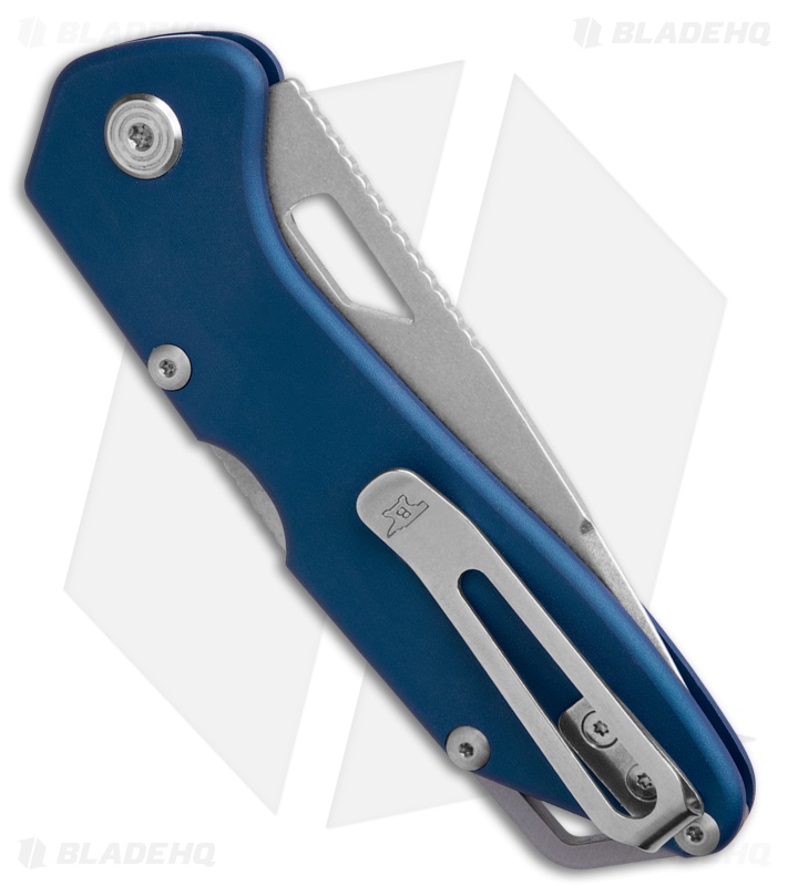 Buck Knives 724 Mustang Lockback Knife Blue Aluminum (3.25" Stonewash)