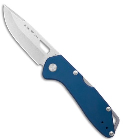 Buck Knives 724 Mustang Lockback Knife Blue Aluminum (3.25" Stonewash)