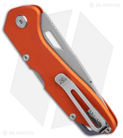 Buck Knives 724 Mustang Lockback Knife Orange Aluminum (3.25" Stonewash)