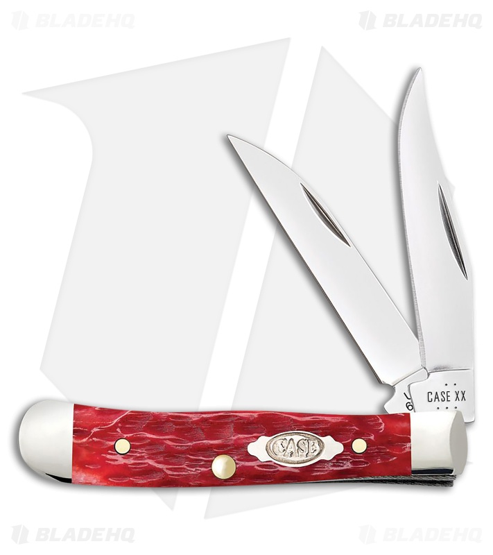 Case Knives Tiny Trapper Knife Dark Red Bone 62154W CS