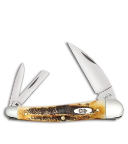 Case Knives Seahorse Whittler Knife 4" Bonestag (6.5355WH SS)
