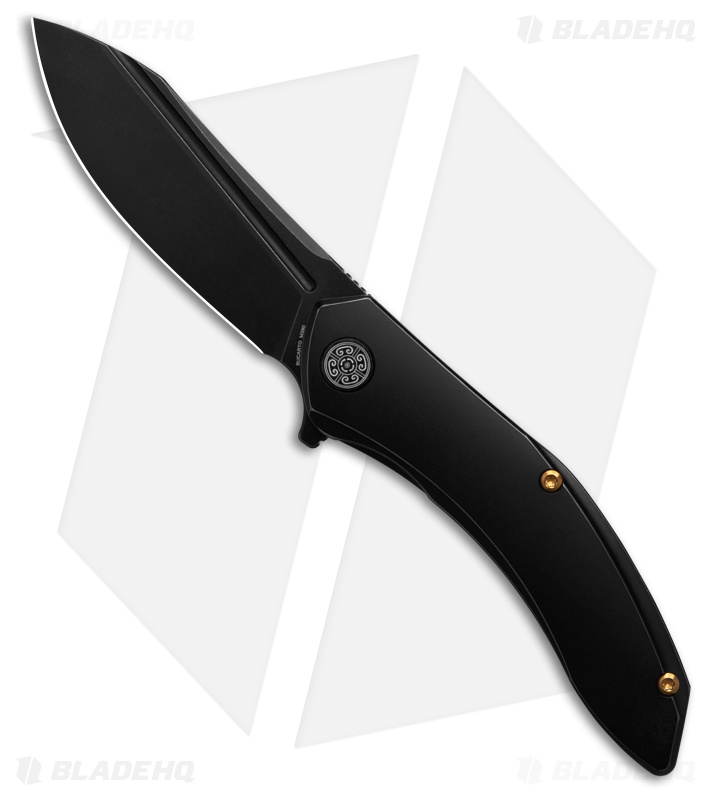 Cavol Bucarto Frame Lock Knife Black Titanium (3.1" Black Stonewash)