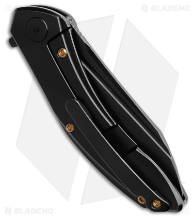 Cavol Bucarto Frame Lock Knife Black Titanium (3.1" Black Stonewash)