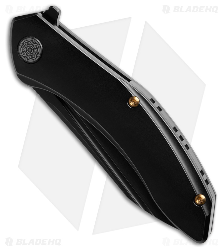 Cavol Bucarto Frame Lock Knife Black Titanium (3.1" Black Stonewash)